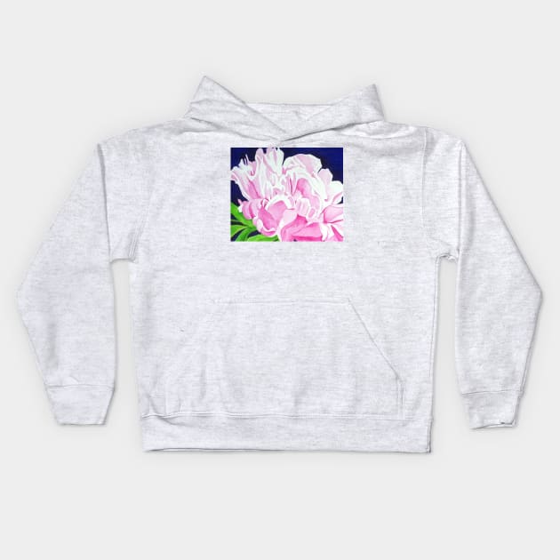 Peony Watercolor Kids Hoodie by smartartdesigns